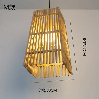 Lustre suspension en bambou style zen pour ambiance relaxante — LZ7D9X