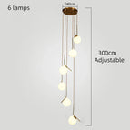 6 lampes dorées / Lumière blanche