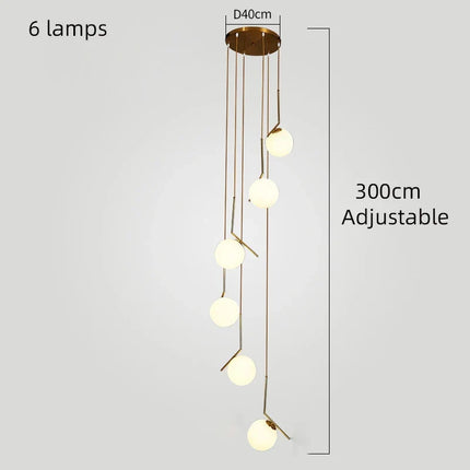 Lustre suspension moderne en verre style nordique — LZ4XJ9