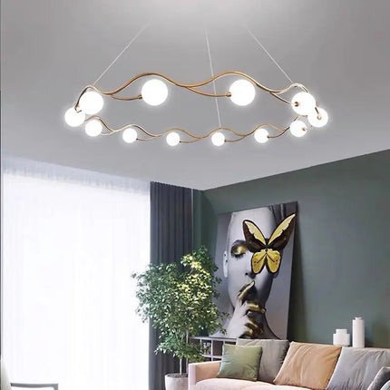 Lustre en verre blanc pour décoration intérieure moderne — LZ4X9J