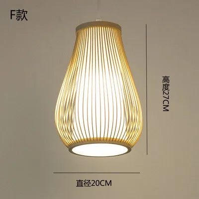 Lustre suspension en bambou style zen pour ambiance relaxante — LZ7D9X