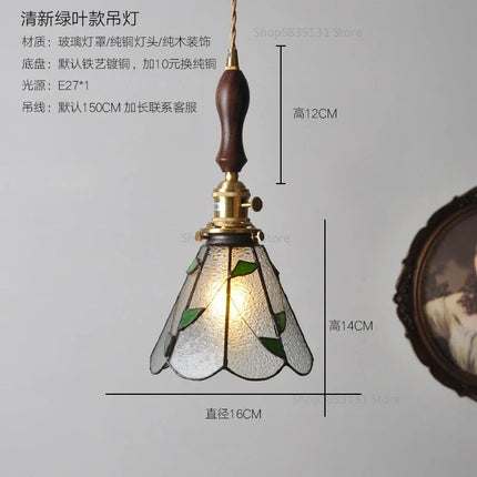 Lustre nordique en cuivre avec verre coloré — LZ4X9P2