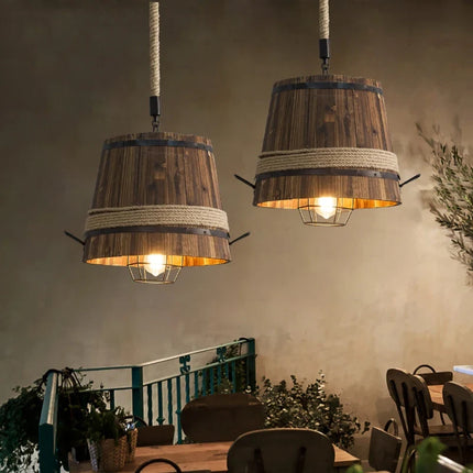 Suspension industrielle style loft baril réglable pour salle à manger — LZ4X9Q2