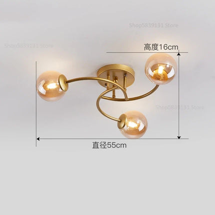 Plafonnier LED moderne en verre style nordique — LZ4Q7M9