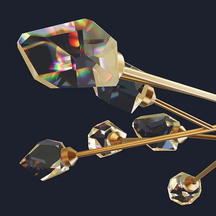 Lustre en cristal et cuivre au style art déco moderne — LZ4X9T2P