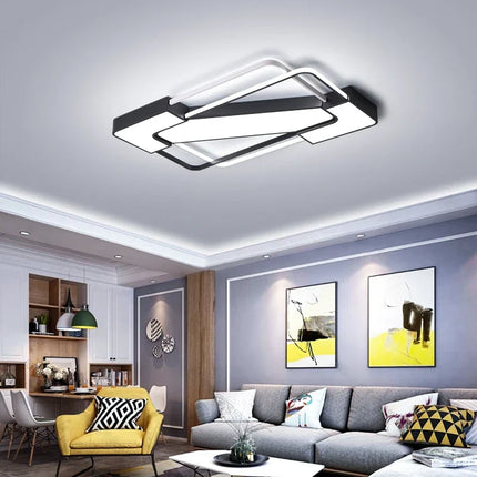 Plafonnier LED Art Déco géométrique pour éclairage intérieur luxueux — LZ4X9P2
