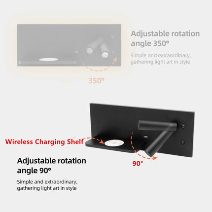 Applique murale LED sans fil avec chargeur USB Tokili — LZ4X9P2