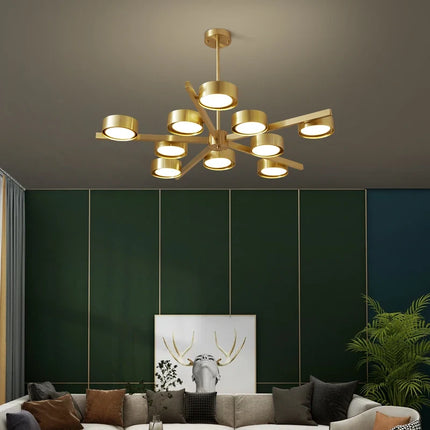 Lustre suspension nordique en cuivre pour éclairage doux — LZ4P9XQ
