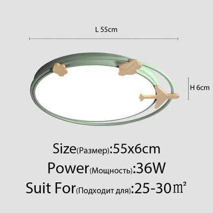 Plafonnier LED réglable en bois pour enfants motif dessin animé — LZ7D9X