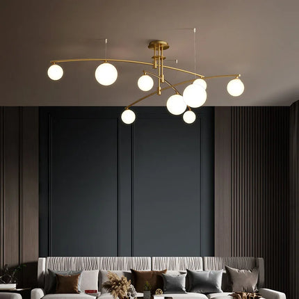 Suspension intérieure en métal et verre au design moderne — LZ4X9T