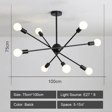 Lustre suspension LED style industriel spoutnik créatif — LZ4X9J