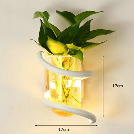 Applique murale nordique en bois avec plante verte décorative — LZ4X9T2