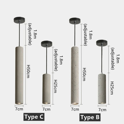 Suspension LED en béton au style industriel moderne — LZ4X9P