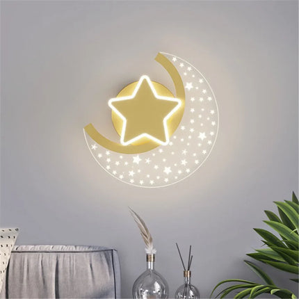 Applique murale LED en forme d’étoile et lune pour déco intérieure — LZ4X9T2
