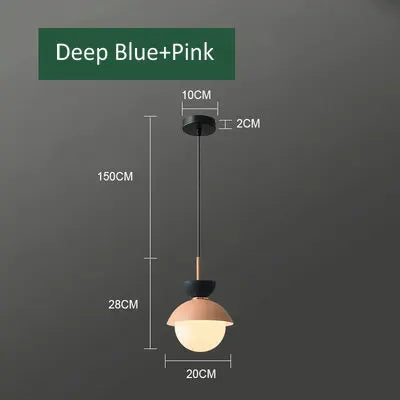 Suspension créative avec abat-jour en verre et câble long — LZ4X9T
