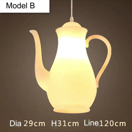 Suspension en résine décor théière et tasse de thé — LZ4X9P