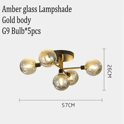 Lustre moderne en verre gris fumée pour intérieur — LZ4X9P2