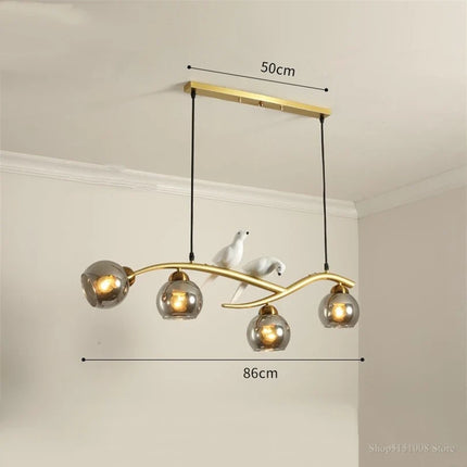 Lustre suspension LED en verre style nordique pour bar et restaurant — LZ4X9T