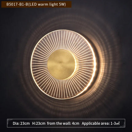 Applique murale LED ronde en cuivre au design créatif pour intérieur moderne — LZ4X9P2