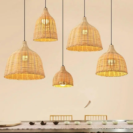 Suspension en rotin et bambou style asiatique rustique pour intérieur — LZ4X9M