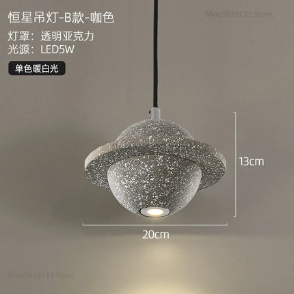 suspension modernes en ciment led pour restaurant barre lumineuse