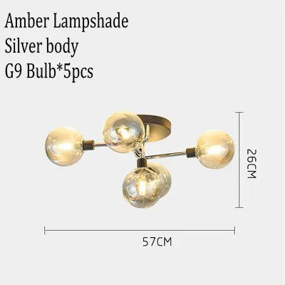 Lustre moderne en verre gris fumée pour intérieur — LZ4X9P2