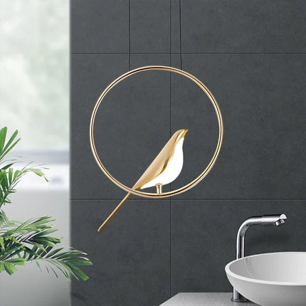 Suspension LED oiseau fantaisie plaquée or avec design moderne ajustable — LZ4Q9XJ2