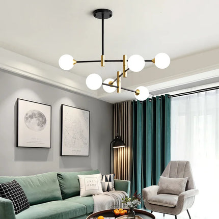 Lustre suspension en verre moderne à forme géométrique nordique — LZ4X9P