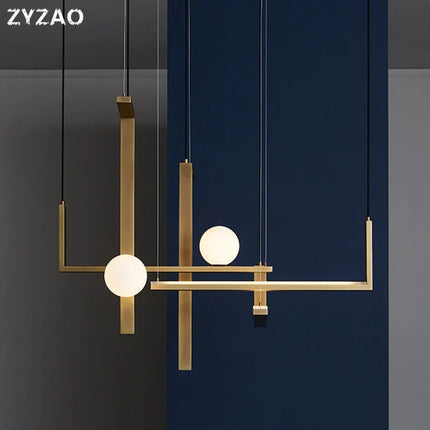 Suspension design en fer et verre pour intérieur contemporain — LZ4Q9XJ
