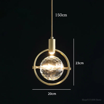 Suspension LED en cristal au design nordique luxueux — LZ4X9T