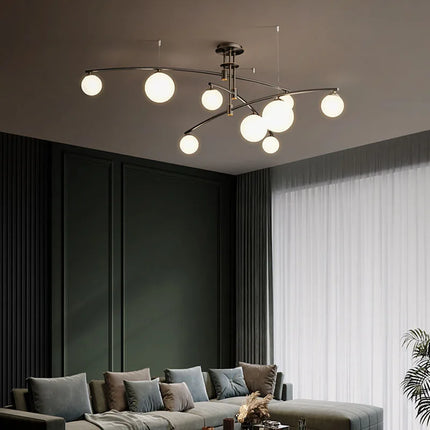 Suspension intérieure en métal et verre au design moderne — LZ4X9T
