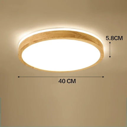 Plafonnier LED ultra-fin en bois massif style japonais 2021 — LZ4X9M