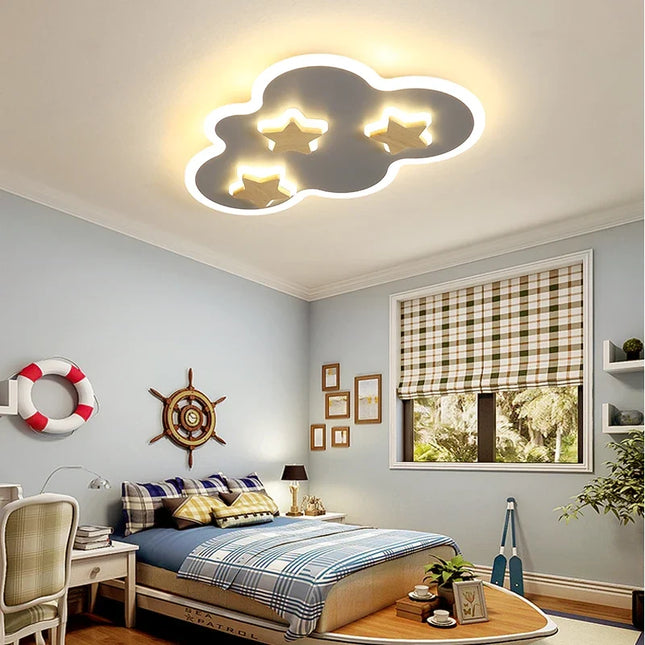 Plafonnier LED enfant avec motifs nuages et étoiles créatifs — LZ4X9P