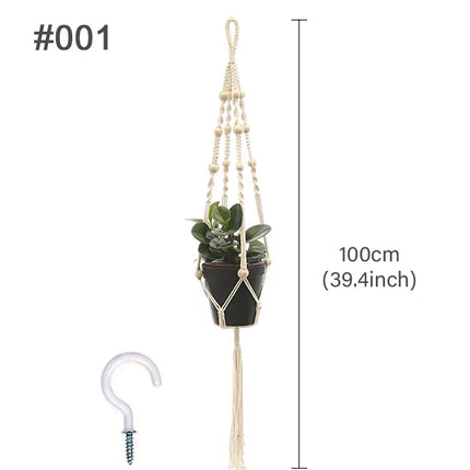 Suspension macramé naturelle pour plantes et décoration murale — LZ4X9T2