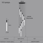 10 lampes / Noir / Lumière blanche