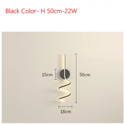 Applique murale LED en spirale style scandinave en aluminium et métal — LZ4XJ9