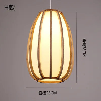 Lustre suspension en bambou style zen pour ambiance relaxante — LZ7D9X