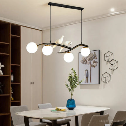 Lustre suspension LED en verre style nordique pour bar et restaurant — LZ4X9T