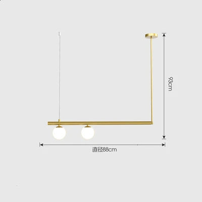 Lustre moderne en métal doré avec suspension en verre blanc — LZ4X9T2