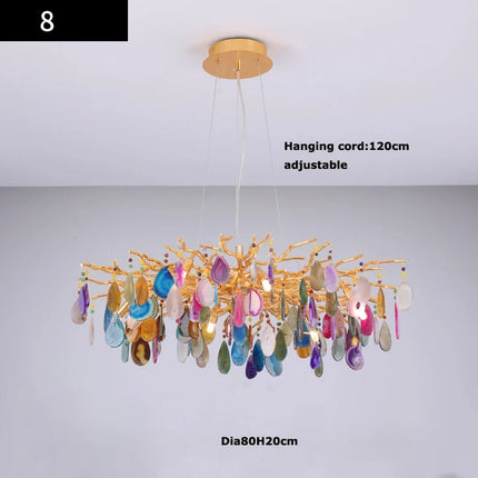 Lustre art déco en agate colorée pour intérieur élégant — LZ4X9P2