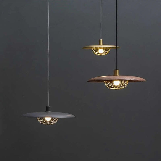 Lustre nordique en forme de chapeau grain de bois — LZ4X9M