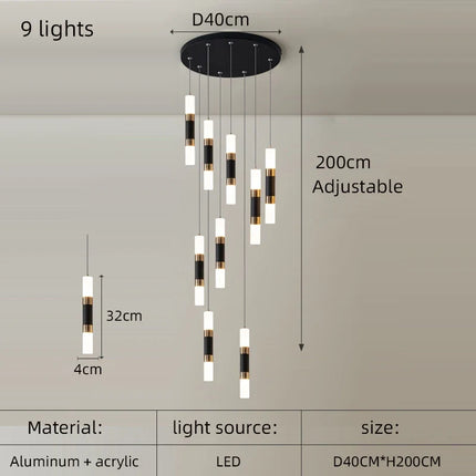 Lustre LED moderne en acrylique pour espaces créatifs — LZ4D9X