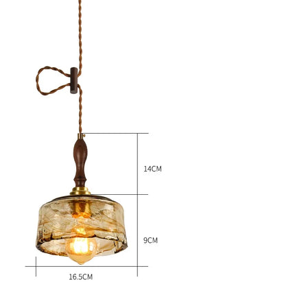 Suspension réglable style japonais bois et cuivre vintage — LZ4X9T2
