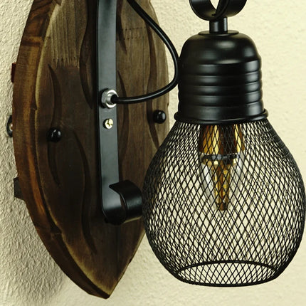 Applique murale en bois massif au style rétro pour décoration intérieure — LZ4X9T2