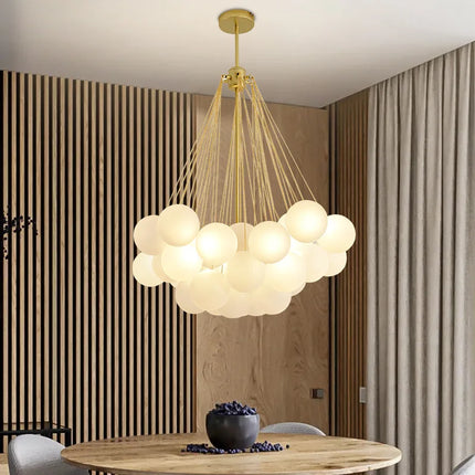 Lustre suspension en verre à bulles style nordique pour intérieur moderne — LZ4X9P