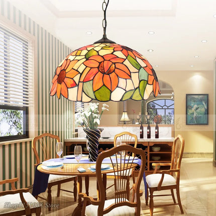 Suspension baroque en verre teinté pour intérieur raffiné — LZ4X9M