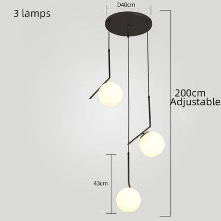 Lustre suspension moderne en verre style nordique — LZ4XJ9