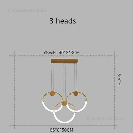 Suspension lustre nordique anneau doré moderne — LZ4P9X
