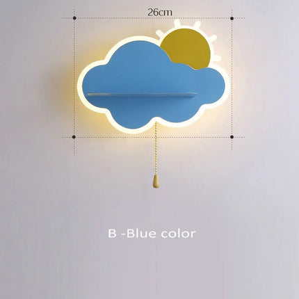 Applique murale LED pour enfants en métal avec tirette rose, bleu et blanc — LZ4X9Q7