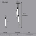 6 lampes / Or / Lumière blanche